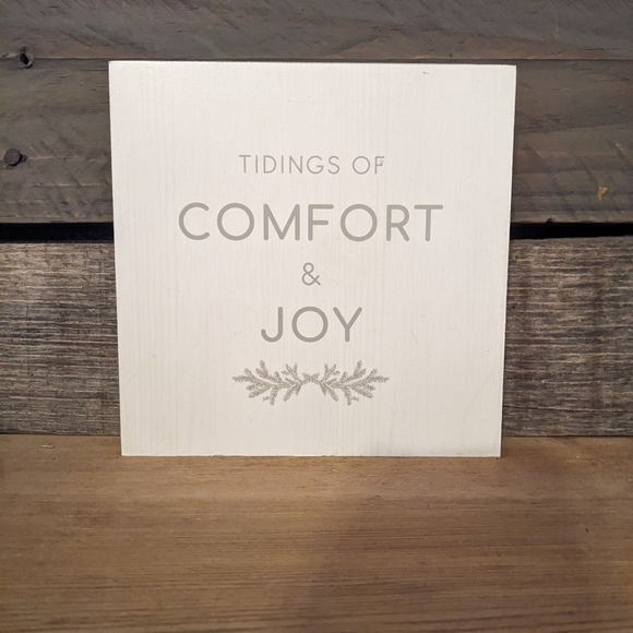 Comfort & Joy Wood Sign Decor NEW SAGE GREEN & WHITE - Picture 5 of 6